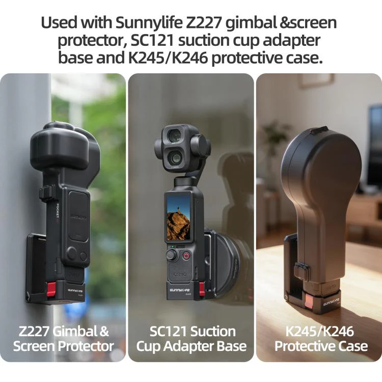 For DJI Osmo Pocket 4P / 4 / 3 Sunnylife Quick-Release Magnetic Mount Tabletop Base Bracket Angles Adjustable Stand (Pink) - Image 11