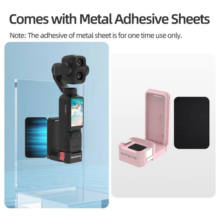 For DJI Osmo Pocket 4P / 4 / 3 Sunnylife Quick-Release Magnetic Mount Tabletop Base Bracket Angles Adjustable Stand (Pink) - Image 14
