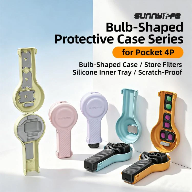 For DJI Osmo Pocket 4P Sunnylife Bulb-Shaped Gimbal Camera Protective Cover Storage Box with Lanyard, Model:OP4-K246 Upgraded(Creamy Yellow) - Image 2