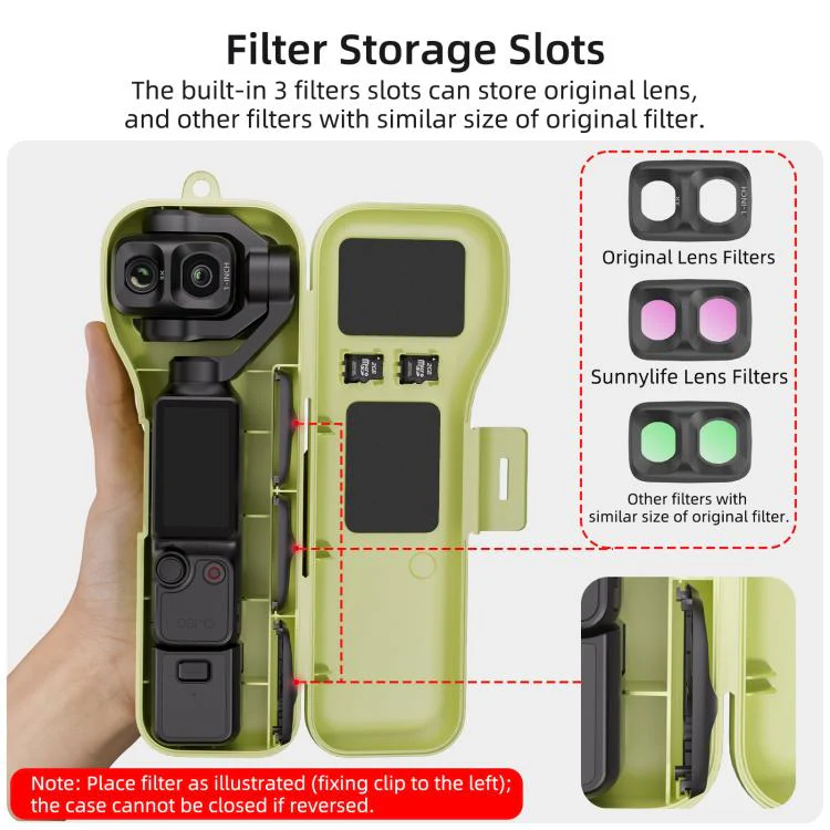 For DJI Osmo Pocket 4P Sunnylife Gimbal Camera Protector with Lanyard Shock-proof Protective Cover Storage Box(Matcha Green) - Image 8