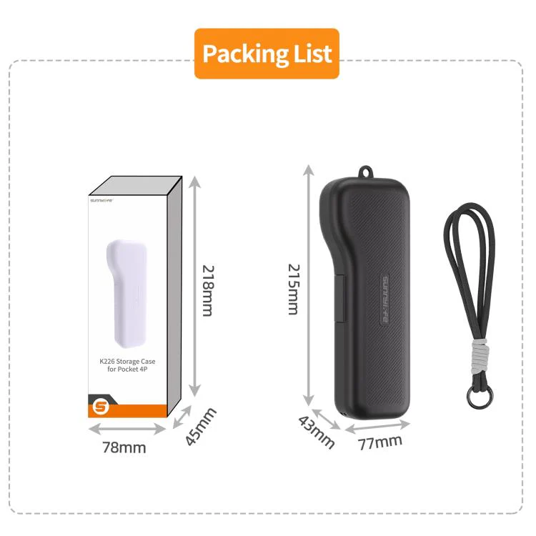 For DJI Osmo Pocket 4P Sunnylife Gimbal Camera Protector with Lanyard Shock-proof Protective Cover Storage Box(Yellow) - Image 13