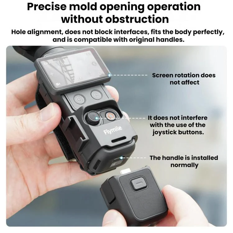 For DJI Pocket 4 / 3 Flymile Multi-Functional Handheld Extender Frame With Strap Mount(Black) - Image 5