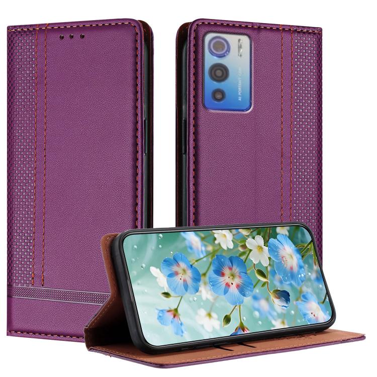 For Doogee N60 Pro Stitching Design Scratch-Resistant Vegan Leather Phone Case(Purple)