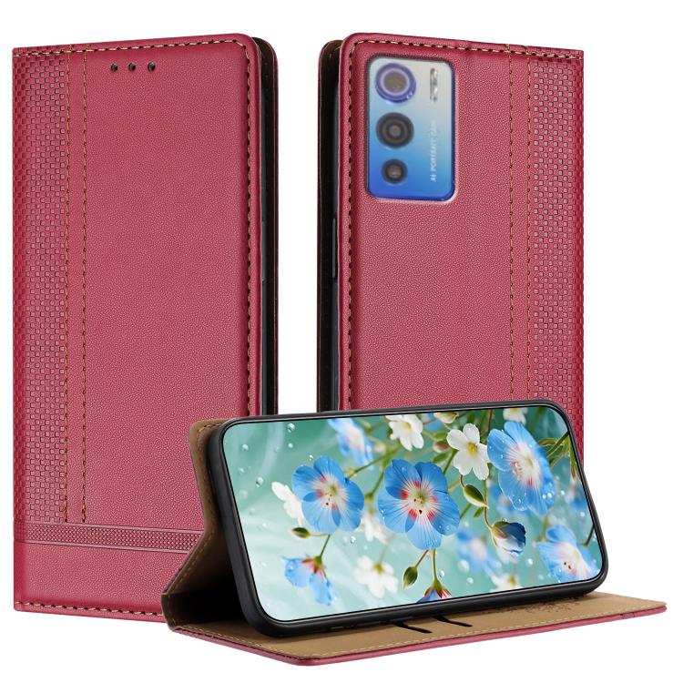 For Doogee N60 Pro Stitching Design Scratch-Resistant Vegan Leather Phone Case(Red)