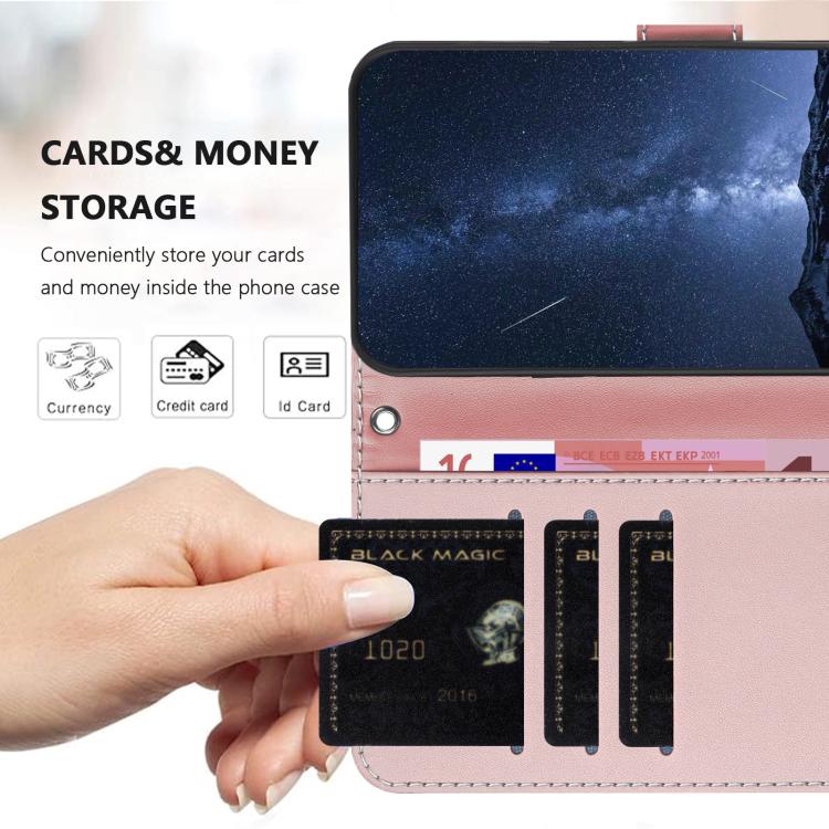 For Doogee Note 56 Color Block Card Slots Vegan Leather Phone Case(Rose Gold) - Image 5