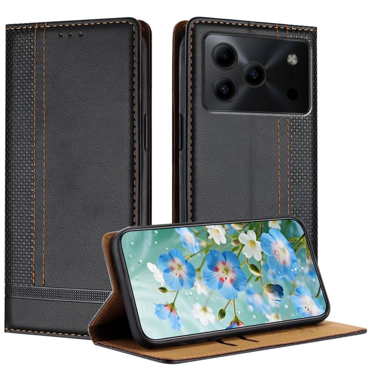 For Doogee Note 56 Stitching Design Scratch-Resistant Vegan Leather Phone Case(Black)