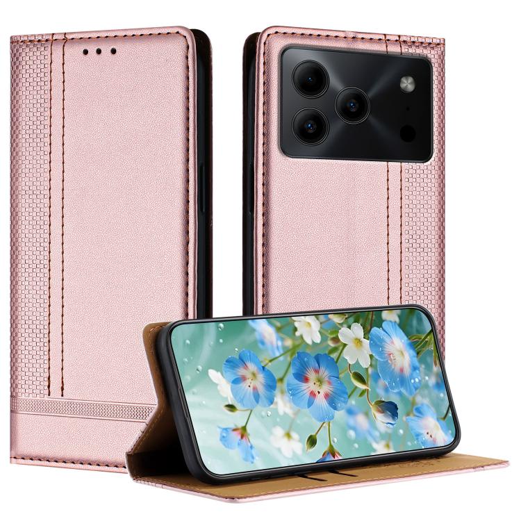 For Doogee Note 56 Stitching Design Scratch-Resistant Vegan Leather Phone Case(Rose Gold)
