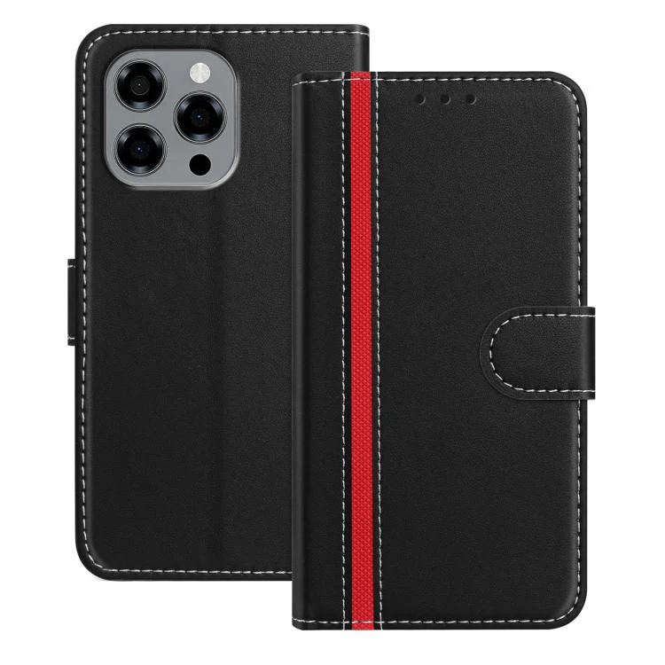 For Doogee Note 58 / 58 Pro Color Block Card Slots Vegan Leather Phone Case(Black)
