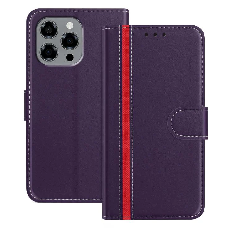 For Doogee Note 58 / 58 Pro Color Block Card Slots Vegan Leather Phone Case(Purple)