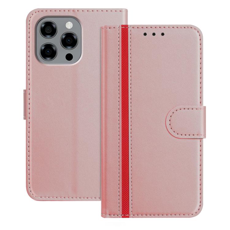 For Doogee Note 58 / 58 Pro Color Block Card Slots Vegan Leather Phone Case(Rose Gold)