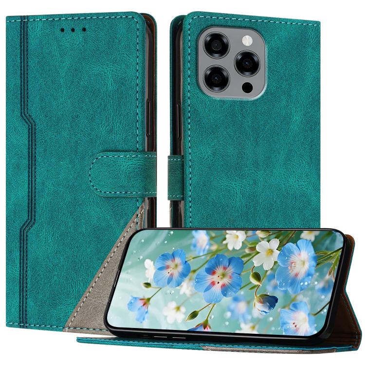 For DOOGEE Note 58 / 58 Pro Color Matching Buckle Clasp Vegan Leather Phone Case(Green) - Image 7