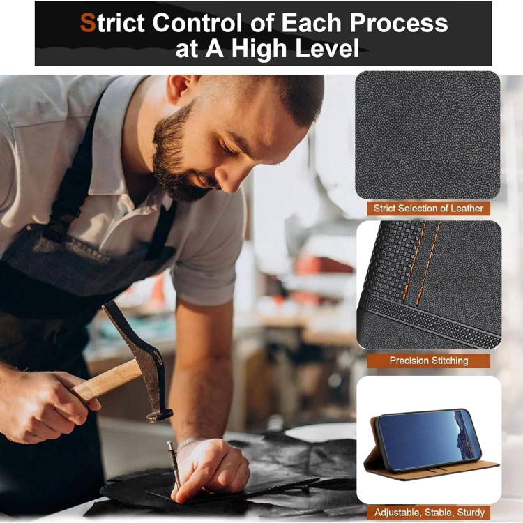 For Doogee Note 58 Stitching Design Scratch-Resistant Vegan Leather Phone Case(Black) - Image 5