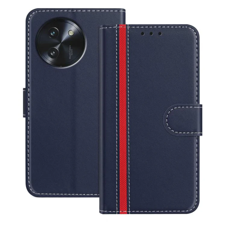 For Doogee Note 59 / 59 Pro Color Block Card Slots Vegan Leather Phone Case(Blue)