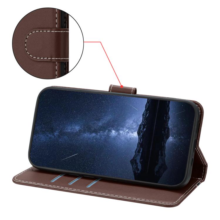 For Doogee Note 59 / 59 Pro Color Block Card Slots Vegan Leather Phone Case(Brown) - Image 4