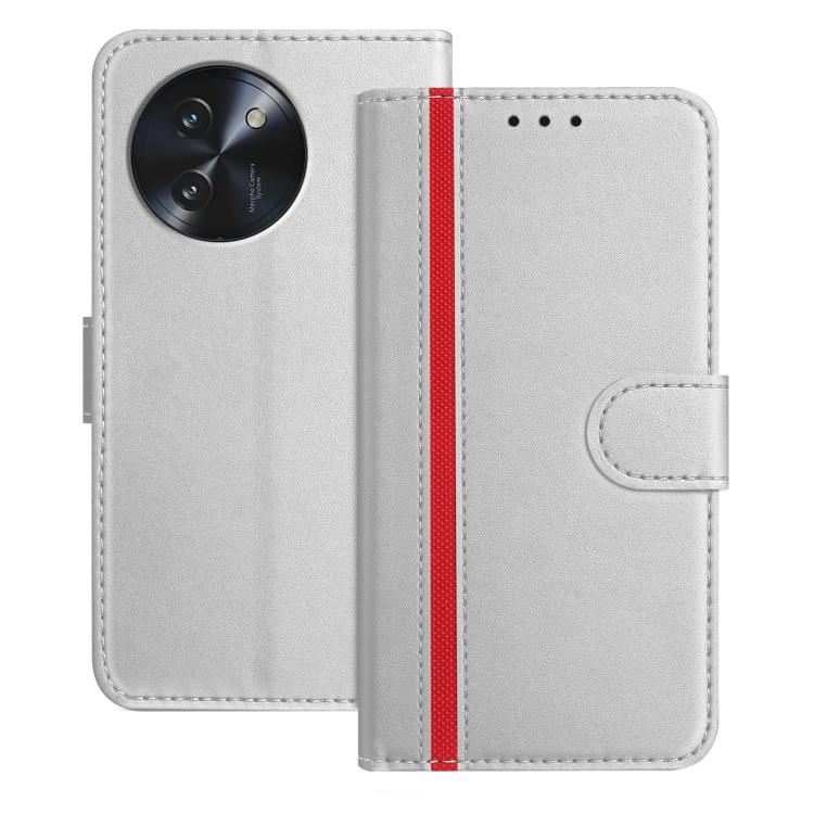 For Doogee Note 59 / 59 Pro Color Block Card Slots Vegan Leather Phone Case(Silver)
