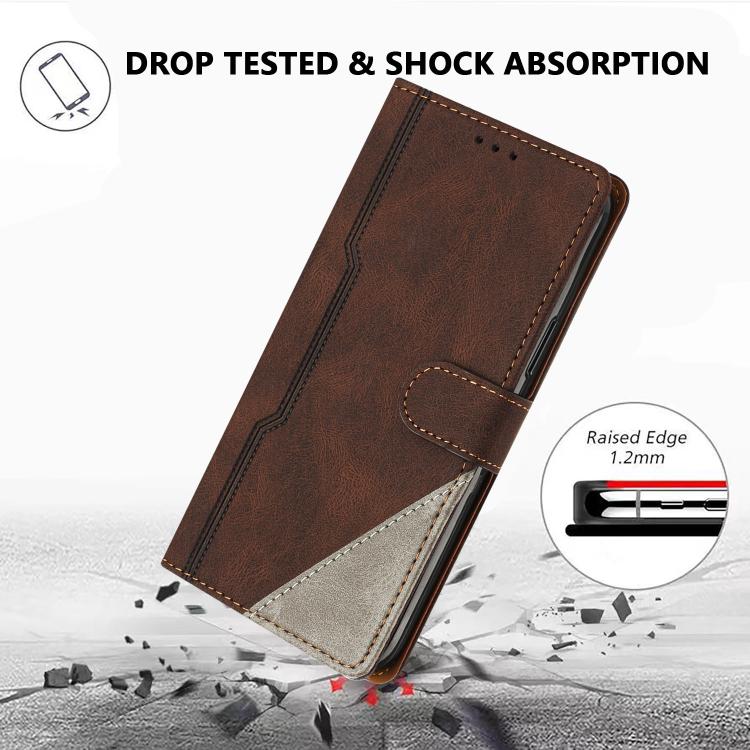 For DOOGEE Note 59 5G / 59 Pro Color Matching Buckle Clasp Vegan Leather Phone Case(Brown) - Image 2