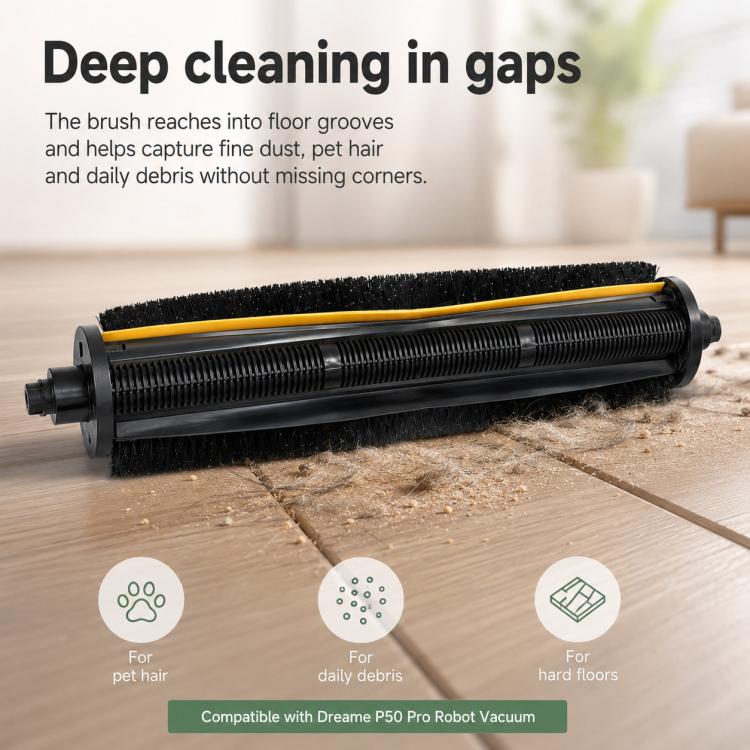 For Dreame P50 Pro Robot Vacuum Cleaner Replacement Parts, Specification:Hair Cutting Roller Brush - Image 6