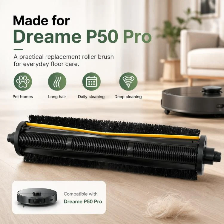 For Dreame P50 Pro Robot Vacuum Cleaner Replacement Parts, Specification:Hair Cutting Roller Brush - Image 8