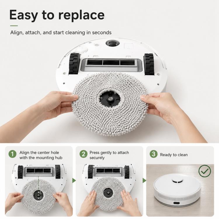 For Dreame P50 Pro Robot Vacuum Cleaner Replacement Parts, Specification:Mop Pad - Image 8