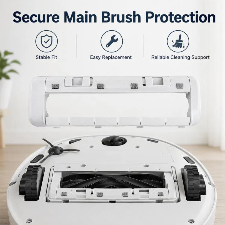 For Dreame X30 / S30 / S10 Series Robot Vacuum Cleaner Replacement Parts, White Main Rubber Brush Cover - Image 5