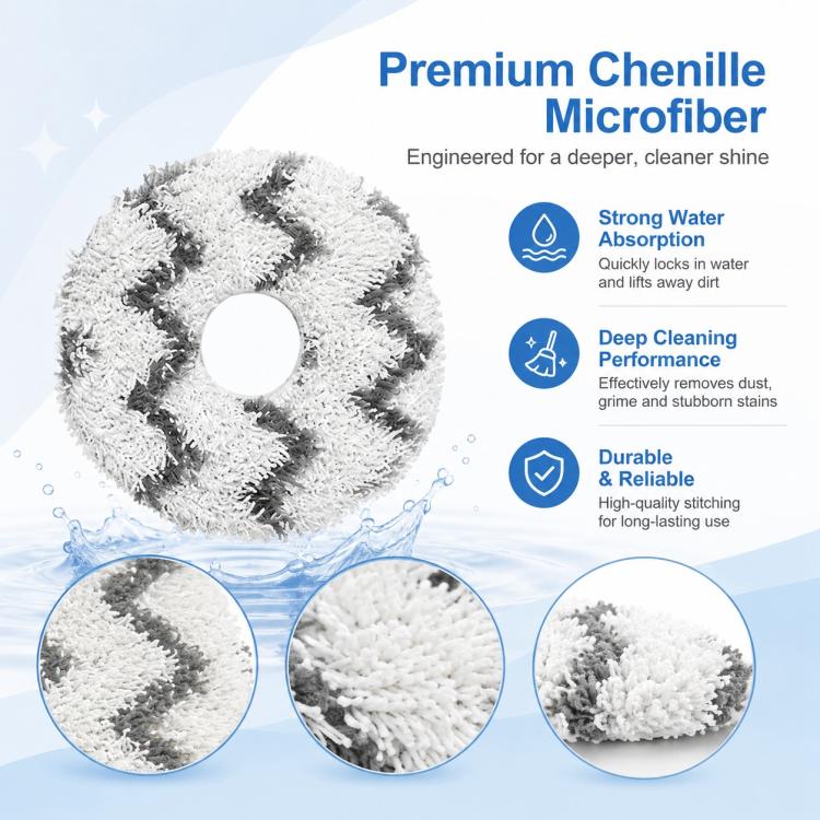 For Dreame X30 / S30 / S10 Series Robot Vacuum Cleaner Replacement Parts, White Striped Mop Pad - Image 3