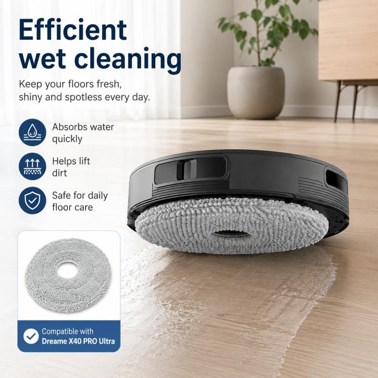 For Dreame X40 Pro Ultra Robot Vacuum Cleaner Replacement Parts, Specification:Mop Pad - Image 8