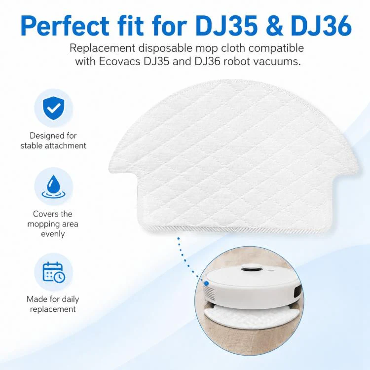 For Ecovacs DEEBOT DJ35 / DJ36 Replacement Parts, Disposable Mop Pad - Image 3