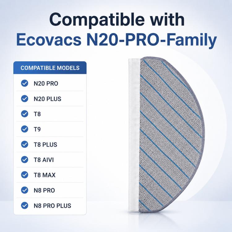 For Ecovacs DEEBOT N20 Pro / N20 Plus / N20 Replacement Parts, Washable Mop Pad - Image 7