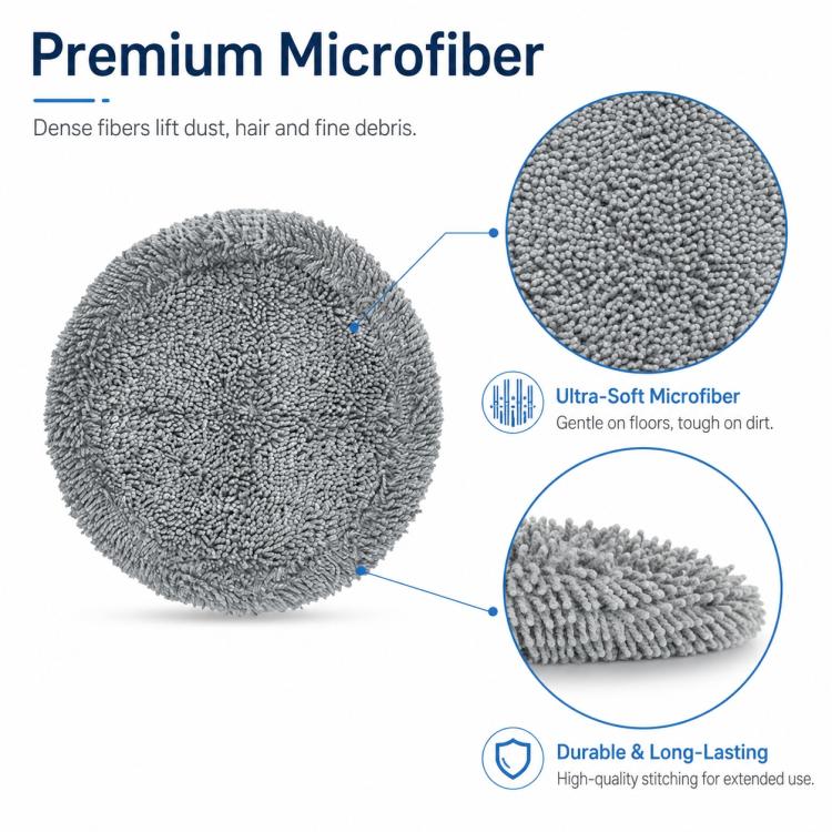 For Ecovacs DEEBOT T20 Pro / T20 Max / T20 Replacement Parts, Full-Fiber Gray Mop Pad - Image 3