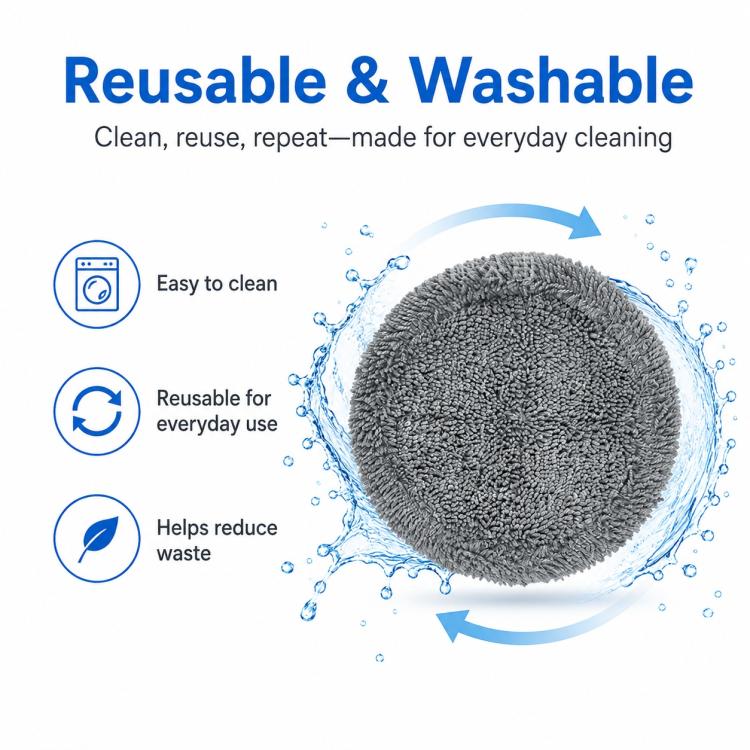 For Ecovacs DEEBOT T20 Pro / T20 Max / T20 Replacement Parts, Full-Fiber Gray Mop Pad - Image 5