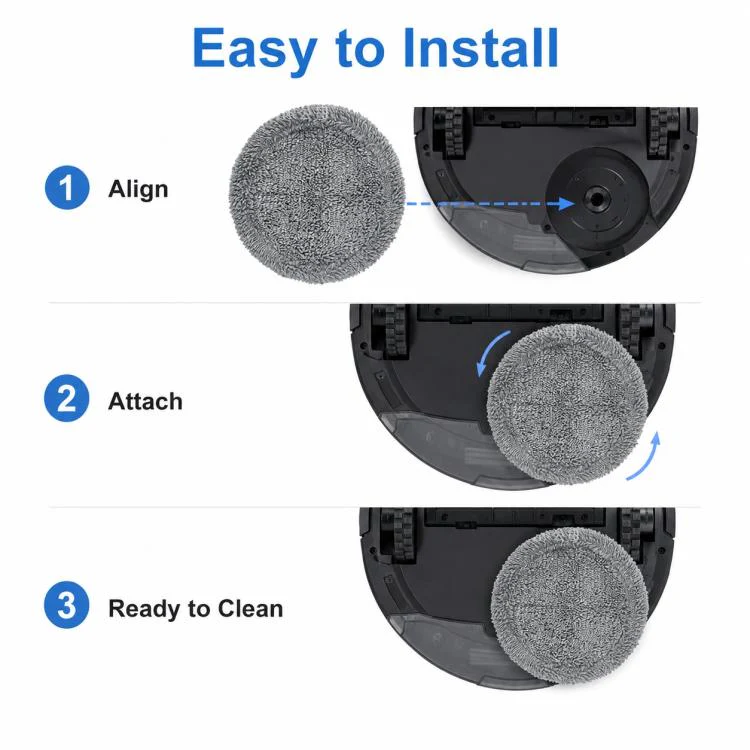 For Ecovacs DEEBOT T20 Pro / T20 Max / T20 Replacement Parts, Full-Fiber Gray Mop Pad - Image 6