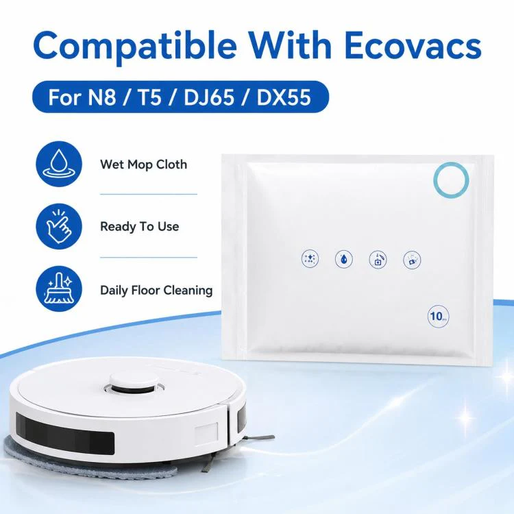 For Ecovacs DEEBOT T5 / T5 Max / N5 / N8 / DV35 / DJ65 / DX55 Replacement Parts, 10pcs/Pack Wet Mop Pad - Image 3