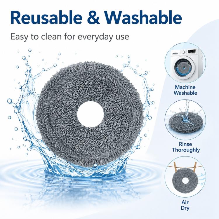 For Ecovacs DEEBOT X1 OMNI / X1 TURBO / X1S PRO Replacement Parts, Grey Mop Pad - Image 6