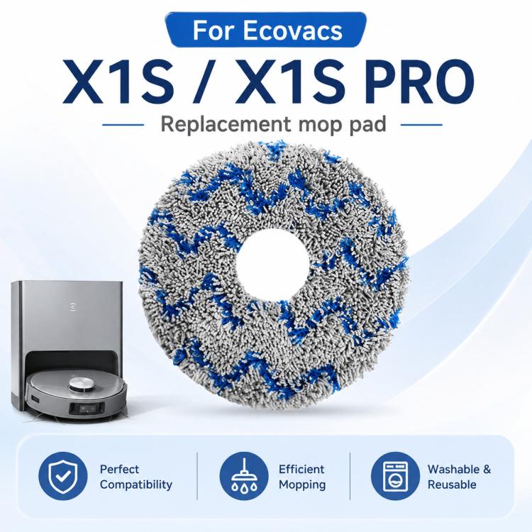 For Ecovacs DEEBOT X1S / X1S Pro Replacement Parts, Blue Striped Mop Pad - Image 5