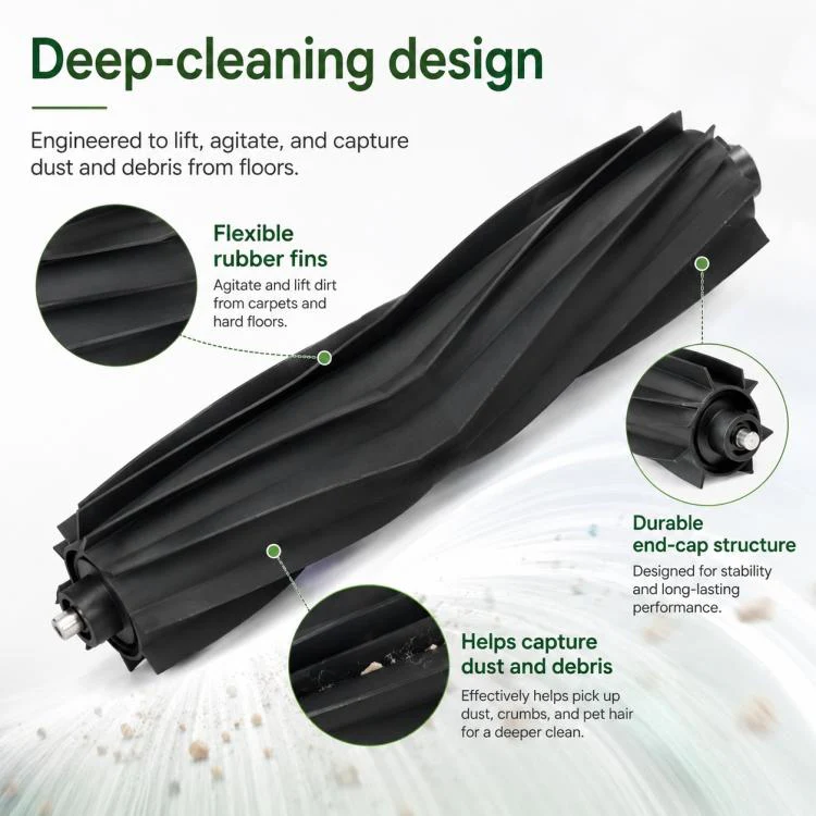 For Ecovacs DEEBOT X1S / X1S Pro Replacement Parts, Rubber Roller Brush - Image 5