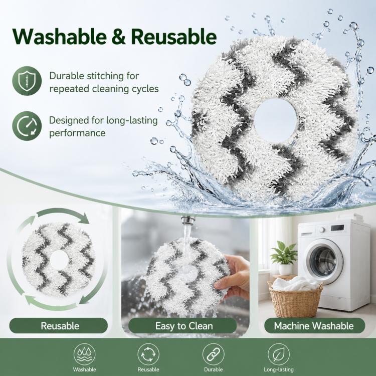 For Ecovacs DEEBOT X1S / X1S Pro Replacement Parts, White Striped Mop Pad - Image 5