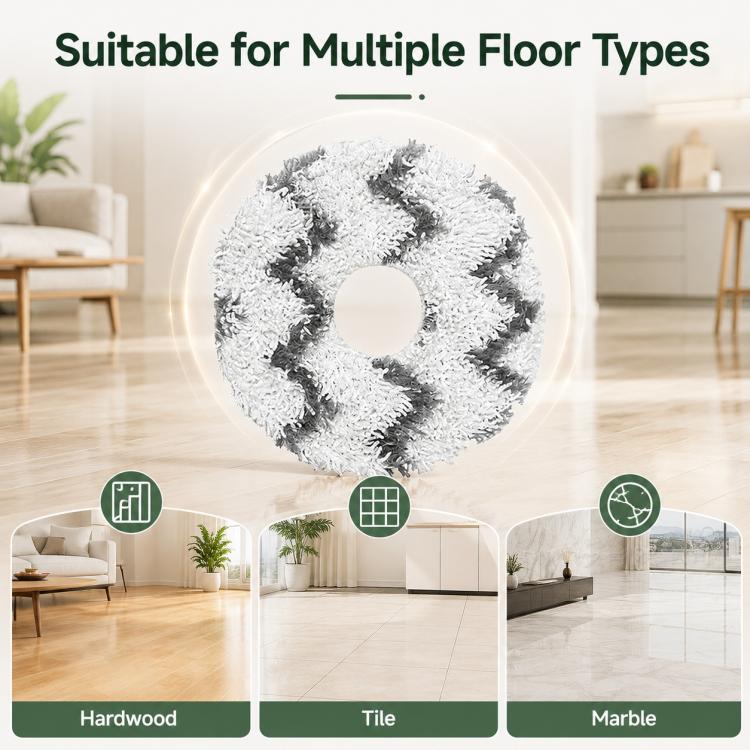 For Ecovacs DEEBOT X1S / X1S Pro Replacement Parts, White Striped Mop Pad - Image 6