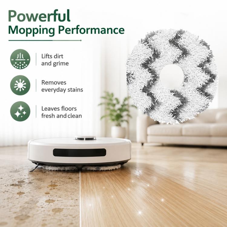 For Ecovacs DEEBOT X1S / X1S Pro Replacement Parts, White Striped Mop Pad - Image 8
