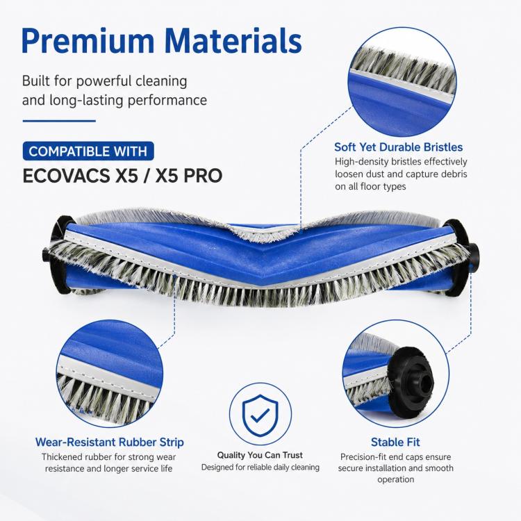 For Ecovacs DEEBOT X5 / X5 Pro / X5 Max / X5 Pro Plus Replacement Parts, Main Brush - Image 6