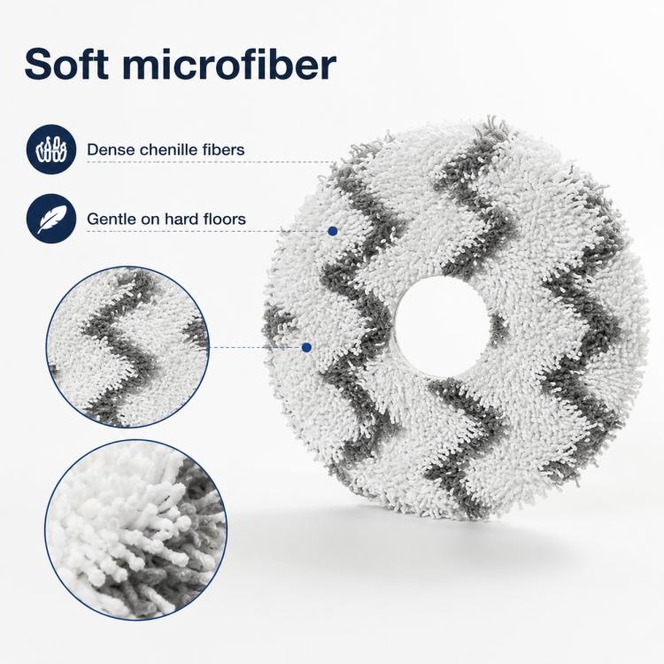 For Ecovacs DEEBOT X5 / X5 Pro / X5 Max / X5 Pro Plus Replacement Parts, White Striped Mop Pad - Image 4