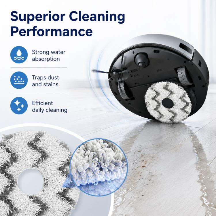 For Ecovacs DEEBOT X5 / X5 Pro / X5 Max / X5 Pro Plus Replacement Parts, White Striped Mop Pad - Image 5