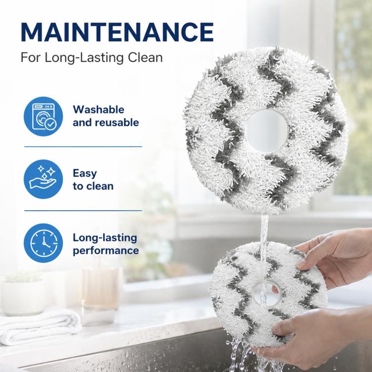 For Ecovacs DEEBOT X5 / X5 Pro / X5 Max / X5 Pro Plus Replacement Parts, White Striped Mop Pad - Image 6