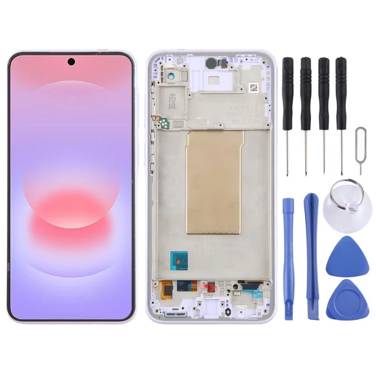 For Galaxy A37 SM-A376B 6.62 inch OLED LCD Screen Digitizer Full Assembly with Frame (Purple)