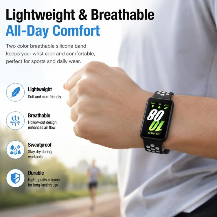 For Galaxy Fit3 5 Pack xDfind Two Color Silicone Breathable Watch Band - Image 8