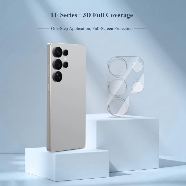 For Galaxy S25 Ultra 5G 2pcs/Set LeReach TF Series 3D Full Coverage Version HD Wear-Resistant Camera Lens Glass Film(Black) - Image 3