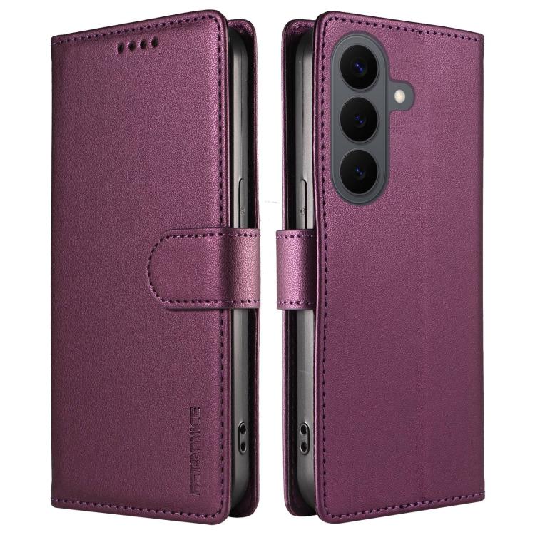 For Galaxy S26 5G BETOPNICE Pearlescent RFID Vegan Leather Phone Case with Strap(Purple) - Image 2