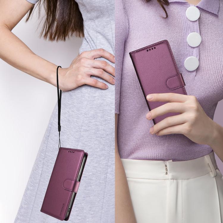 For Galaxy S26 5G BETOPNICE Pearlescent RFID Vegan Leather Phone Case with Strap(Purple) - Image 8