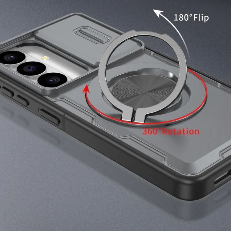 For Galaxy S26 5G Camshield Rotation Holder MagSafe Phone Case(Grey) - Image 3