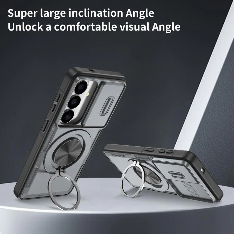 For Galaxy S26 5G Camshield Rotation Holder MagSafe Phone Case(Grey) - Image 4