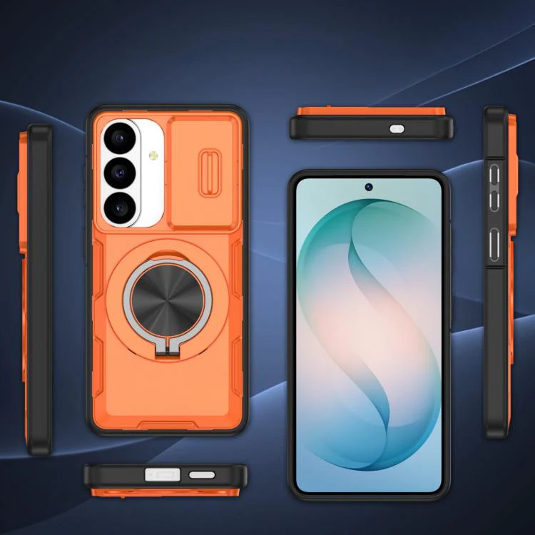 For Galaxy S26 5G Camshield Rotation Holder MagSafe Phone Case(Orange) - Image 2
